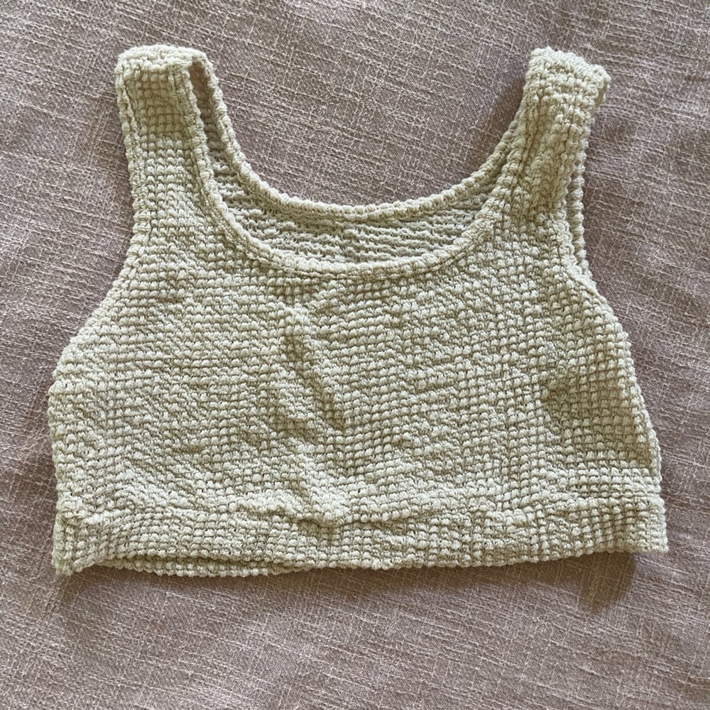 Cream knit crop top size S